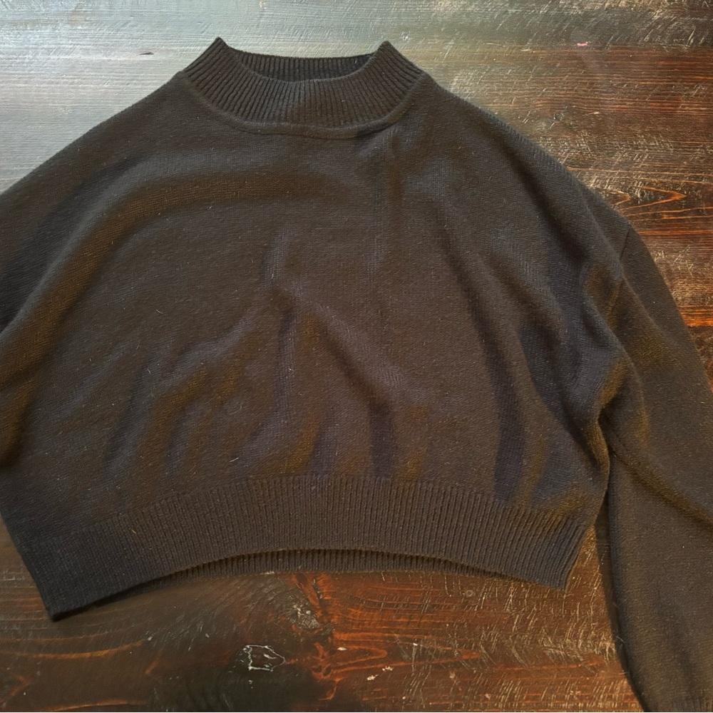 H&M Black Cowl Neck Sweater Modern Knit